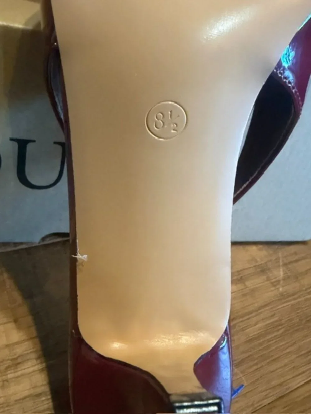 Burgundy Patent Slingback Kitten Heels Pumps Women’s 8.5 NWT